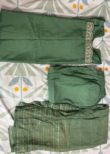 Elegant Green Embroidered Kurta Set with Dupatta