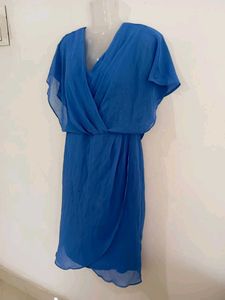 Chic Royal Blue Wrap Dress