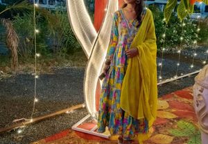 offer Unique multi coloured Anarkali Set