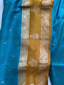Beautiful Teal Silk Ethnic Skirt with Dupatta