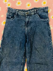 Blue Wash Wide Leg Jeans