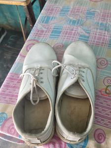 Pair of White &amp; Black Lace-Up school