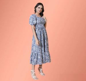 Floral Smocked Midi Dress
