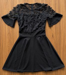 Elegant Black Lace Detail Dress