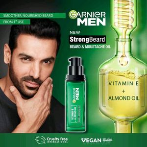 New Garnier Men's Beard &amp; Moustache Oil 30ml 2 Pc
