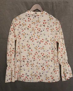 Floral Print Tie Neck Blouse