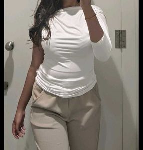Chic One-Shoulder Ruched Top