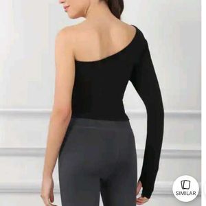 XXL size  One-Shoulder Long Sleeve gymwear Top