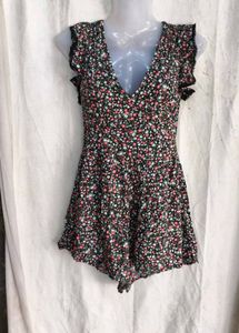 Floral Print Ruffle Trim Mini Dress