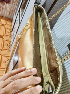 Quilted Gold Shoulder Bag