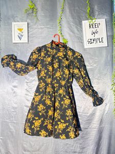 SHEIN Floral Print Long Sleeve Dress