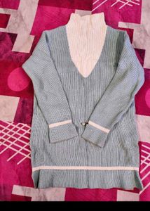 Cozy Blue V-Neck Knit Sweater