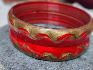Red &amp; Gold Bangles