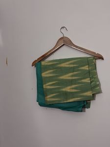 Green Ikat Dress Material