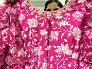 Vibrant Pink Floral Maxi Dress