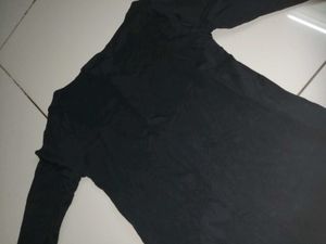 Classic Black Long Sleeve Boat Neck Top