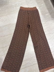 Designer Print Wide Leg Pants