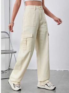Cream Cargo Jeans
