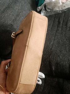 Stylish Tan Suede Satchel/crossbody bag