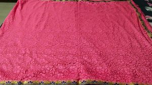 fix rate Vibrant Pink Embroidered Saree