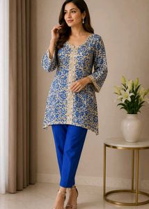 Designer Blue Embroidered Blouse