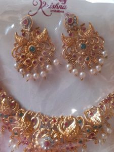 Exquisite Gold-Plated Indian Jewelry Set