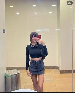 Stylish Grey Denim Mini Skirt with inbuilt shorts