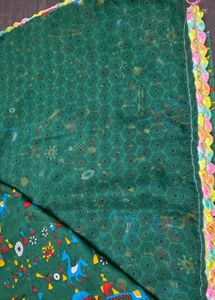 Elegant Linen Cotton Saree with unstitched blouse