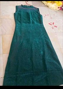Elegant Green Sparkle Maxi Dress