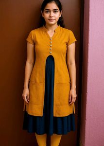 Stylish Yellow & Blue Dress