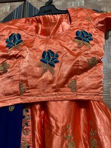 Pink And Blue Lehenga