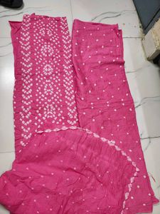 Vibrant Pink Bandhani Kurta Set