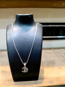 Om Letter Chain Pandent Pure Silver 925