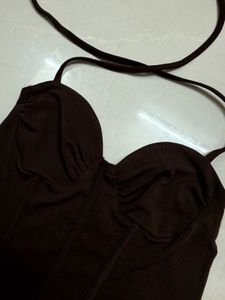 Brown Corset Bodysuit