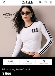 Outzidr White Long Sleeve "01" Graphic Tee