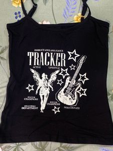 Black Graphic Tank Top