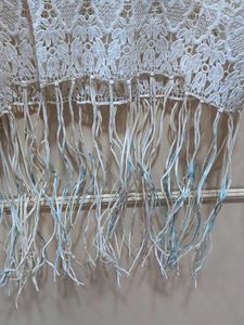 White Crochet Fringe Top