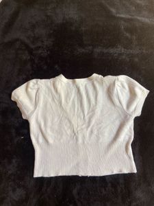 Cream Cropped Cardigan