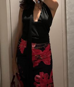Black Halter Neck Wrap Top 🐆🎱