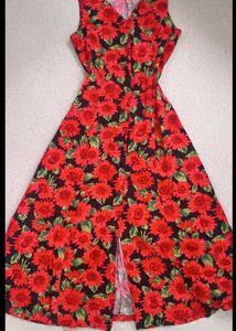 Vibrant Floral Print Maxi Dress