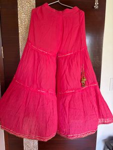 Beautiful Mul Cotton Pink Kurta Set with Garara