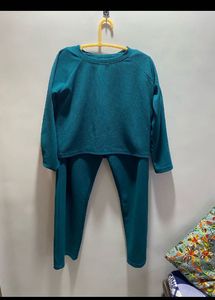 Teal Crewneck Sweatshirt & Pants Set