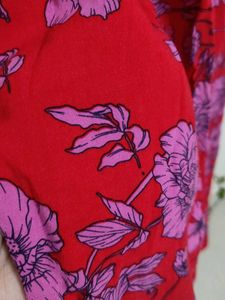 Red Floral Print Maxi Dress