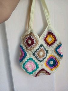Crochet Granny Square Tote Bag
