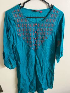 Beautiful Teal Embroidered Kurta