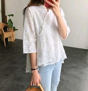 New with tag Elegant White Lace Blouse