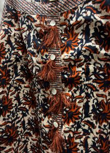 Floral Print Kurta with Tassels