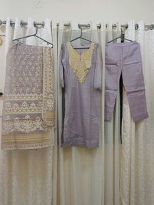 Lavender Kurta Set with Dupatta