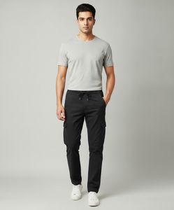 Men's Black Casual Cargo Pants