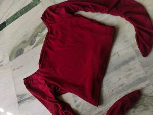 Ruched Red Crop Top